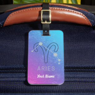 Étiquette À Bagage SYMBOLE Étoile Zodiaque Aries Horoscope Constellat