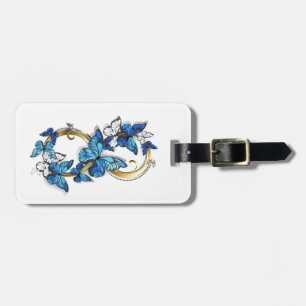 Étiquette À Bagage Symbole infini de papillons Morpho bleus