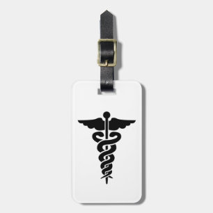 Étiquette À Bagage Symbole Médicale Caduceus