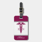 Symbole Médicale simple Red Caduceus Nurse