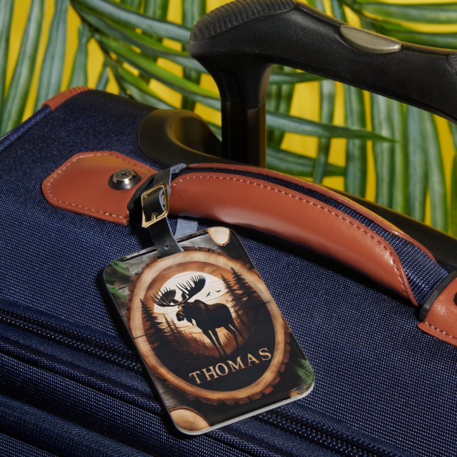 Étiquette À Bagage Symbole Moose Silhouette (Insitu Rectoal 1)