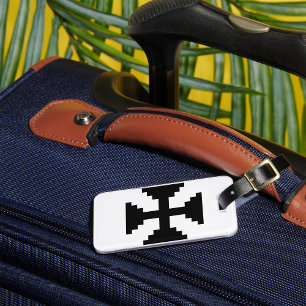 Étiquette À Bagage Symbole Pixel Art Black Cross