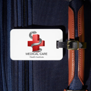 Étiquette À Bagage Symbole serpent serpent de la Croix Médicale rouge