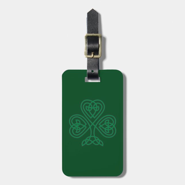 ÉTIQUETTE À BAGAGE SYMBOLE SHAMROCK IRLANDAIS (Devant Vertical)