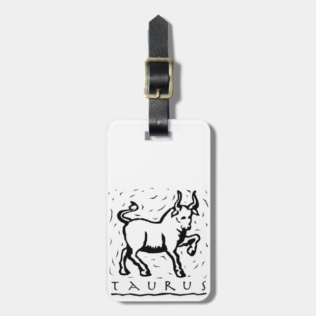 Étiquette À Bagage Symbole zodiaque astrologique de l'année du Taurus (Devant Vertical)