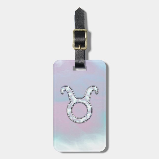 Étiquette À Bagage Symbole zodiaque de la mère de Pearl Taurus (Devant Vertical)