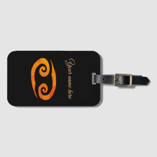Étiquette À Bagage Symbole Zodiaque doré du cancer