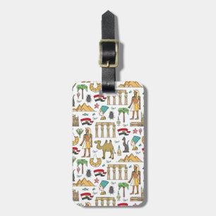 Étiquette À Bagage Symboles de couleur de motif de l'Egypte