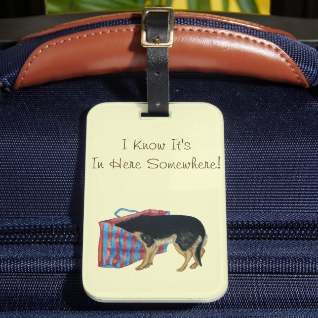 Étiquette À Bagage Sympa black et tan nosey chien fun (Insitu Rectoal 2)