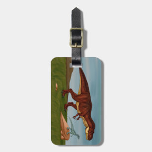 Étiquette À Bagage T-Rex et Velociraptor