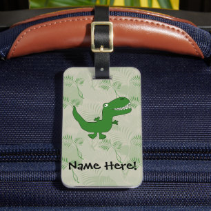 Étiquette À Bagage T-Rex Tyrannosaurus Rex Dinosaur Cartoon Enfants G