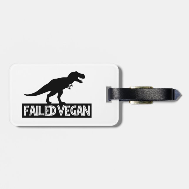 Étiquette À Bagage T-Rex Vegan ayant échoué (Dos horizontal)