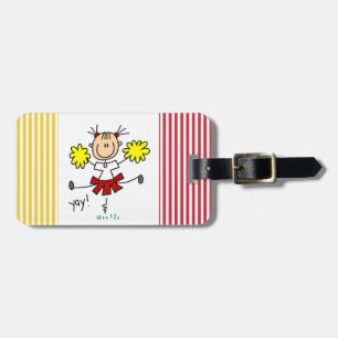 Étiquette À Bagage T-shirts et cadeaux rouges et jaunes de pom-pom
