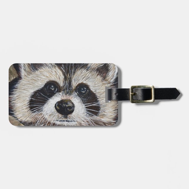 Étiquette À Bagage Tableau Raccoon (Devant horizontal)