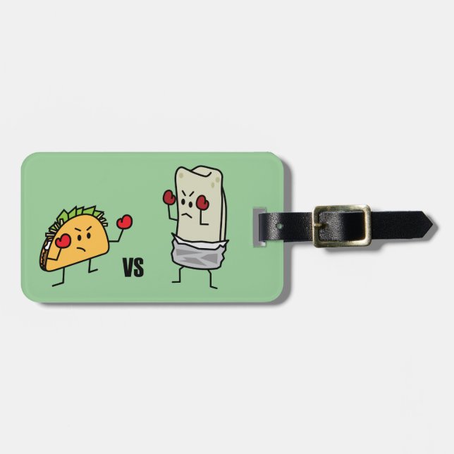 Étiquette À Bagage Taco contre le burrito (Devant horizontal)