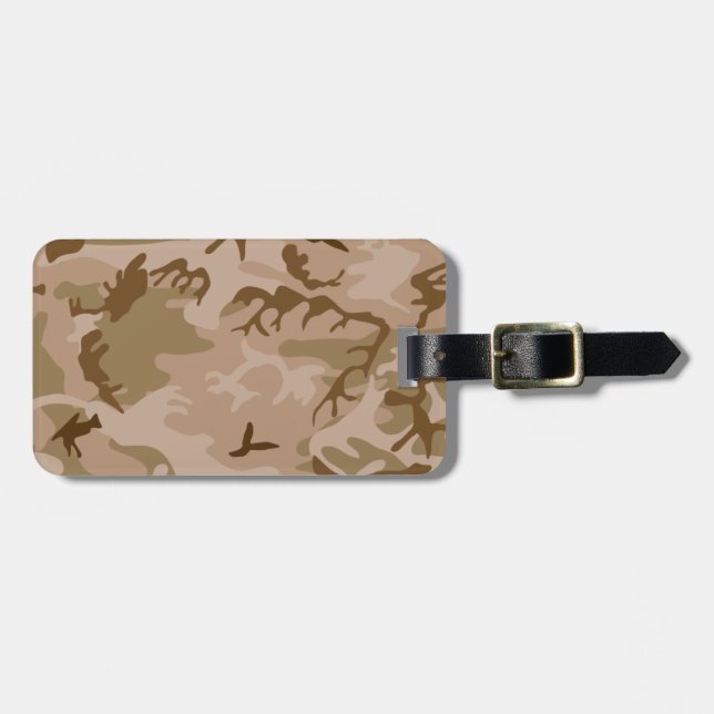 Étiquette À Bagage Tag bagage personnalisé du Camouflage de sable du  (Devant horizontal)