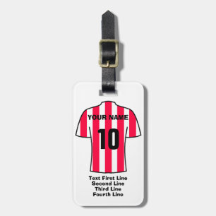Étiquette À Bagage Tag de bagage de football - avec chemise rouge et 