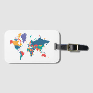 Étiquette À Bagage Tag de bagage de la carte mondiale