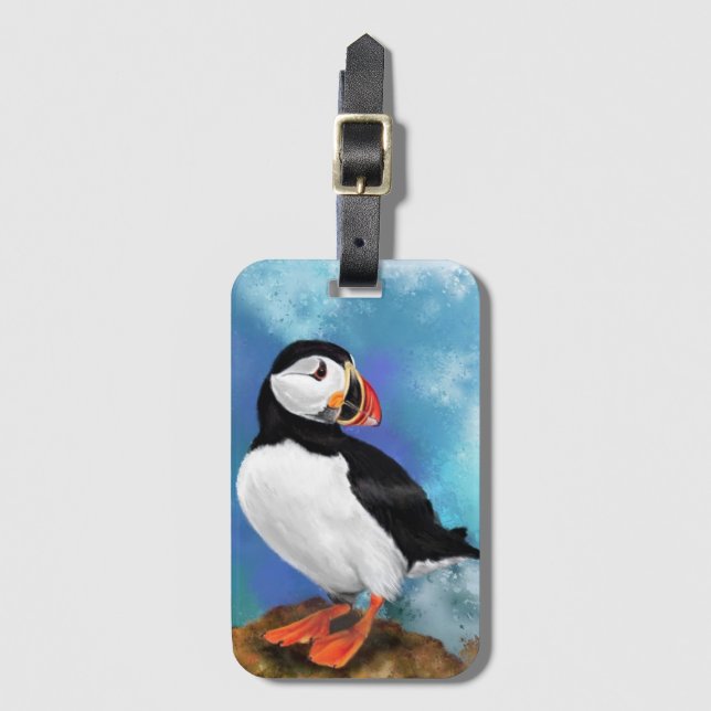 Étiquette À Bagage Tag de bagage de pouffin de l'Atlantique (Devant Vertical)