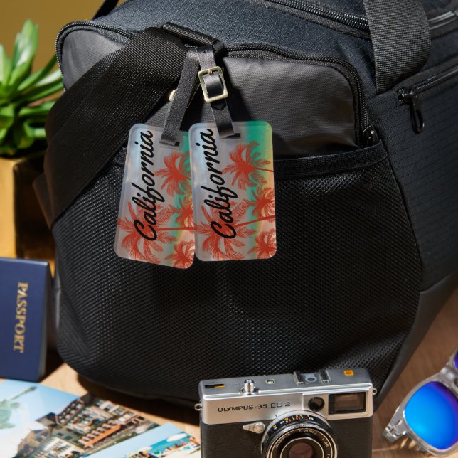 Étiquette À Bagage Tag de bagage en Californie (Recto & Verso)