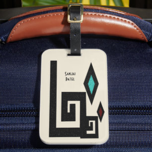 Étiquette À Bagage Tag de bagage géométrique de style sud-ouest