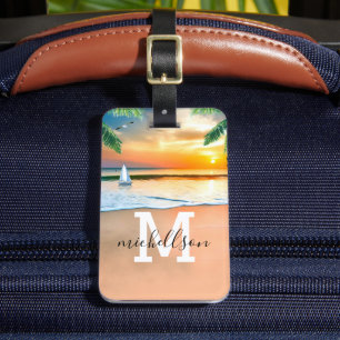 Étiquette À Bagage Tag de bagage Monogramme moderne