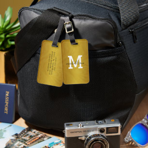 Étiquette À Bagage Tag de bagage Monogramme moderne
