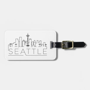 Étiquette À Bagage Tag de bagage Skyline City Stylisé Seattle