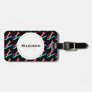 Étiquette À Bagage Tag de bagage Turquoise couleur rose chaud néon