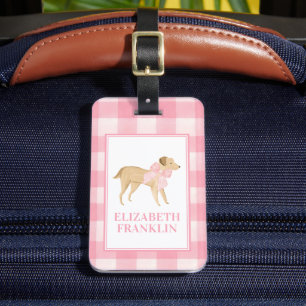 Étiquette À Bagage Tag de sac de l'école de chien d'aquarelle personn