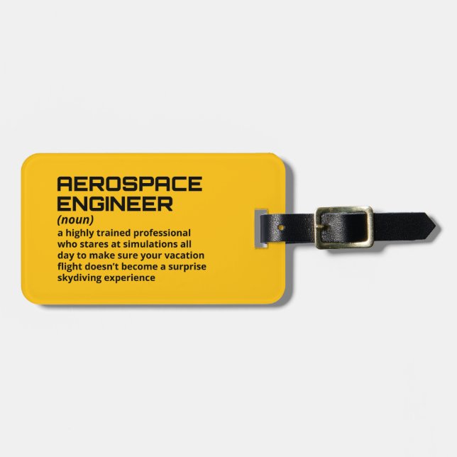 Étiquette À Bagage Tag de voyage de l'ingénieur - Définition aérospat (Devant horizontal)