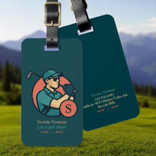Étiquette À Bagage Tag du joueur de golf Travel Modern Retro