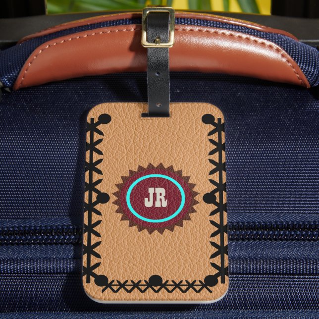 Étiquette À Bagage Tag en cuir de style sud-ouest (Insitu Rectoal 2)