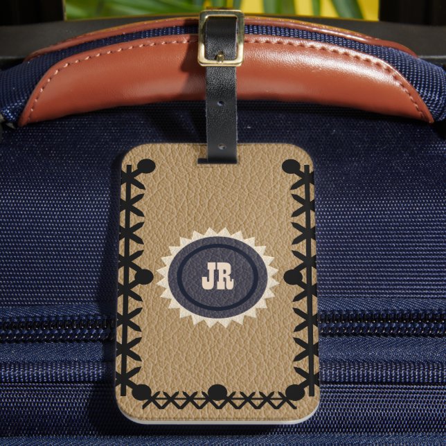 Étiquette À Bagage Tag en cuir de style sud-ouest (Insitu Rectoal 2)