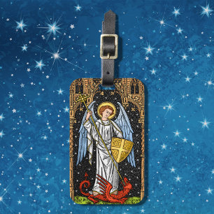 Étiquette À Bagage Tag Saint Michael combat la bête