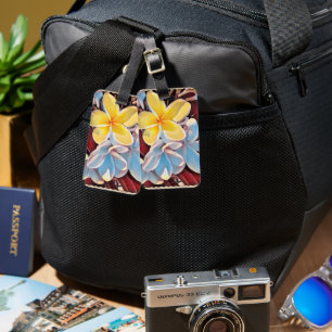 Étiquette À Bagage Tag vintage Frangipani Tree Pop Art, Bagage