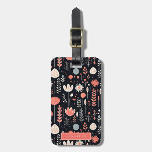 Étiquette À Bagage Tags des bagages des fleurs scandinaves