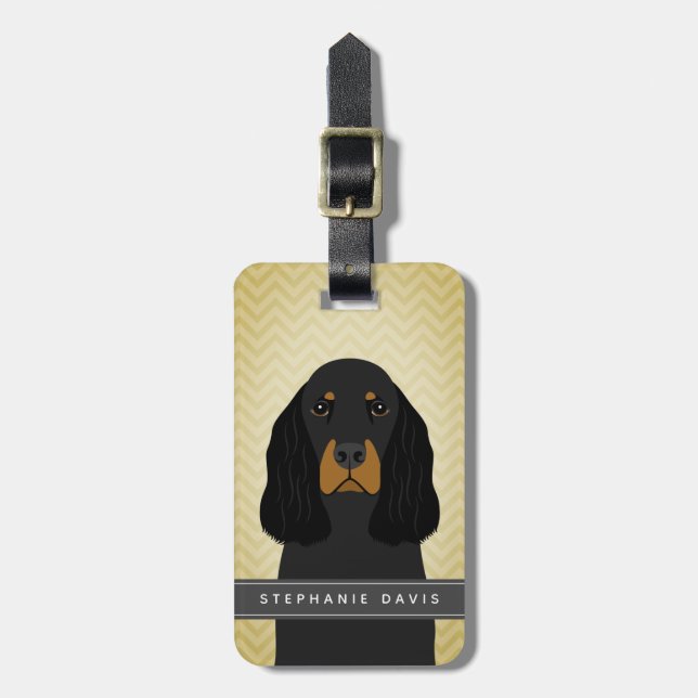 Étiquette À Bagage Tags des bagages Gordon Setter (Devant Vertical)