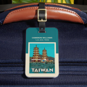 Étiquette À Bagage Taïwan   Pagode Du Dragon Et Du Tigre