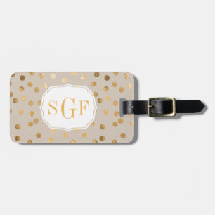 Étiquette À Bagage Tan doux et monogramme de points de ville de