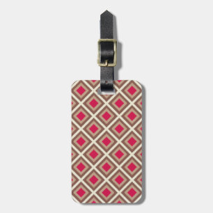 Étiquette À Bagage Taupe, Taupe Légère, Diamants Ikat Rose Chaud STay