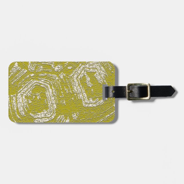 Étiquette À Bagage Taureau de moutarde imprimé abstrait par LeahG (Devant horizontal)