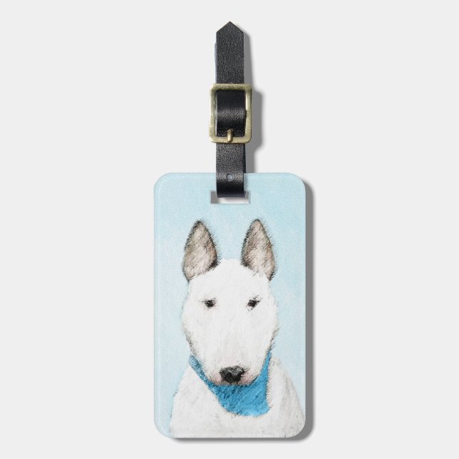 Étiquette À Bagage Taureau Terrier - Cute Original Chien Art (Devant Vertical)