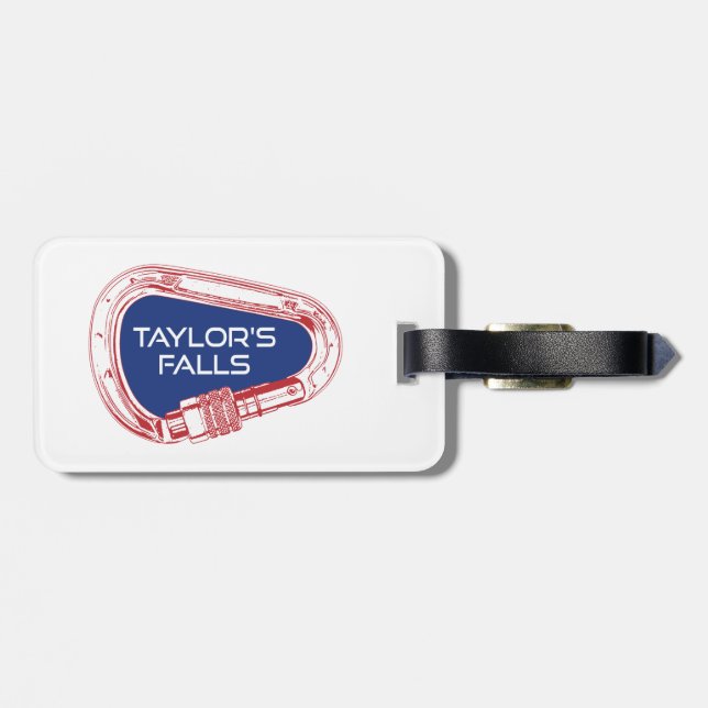 Étiquette À Bagage Taylor's Falls Minnesota Rock Escalade Carabiner (Dos horizontal)