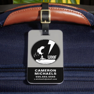 Étiquette À Bagage Tee - shirt   Snoopy Howling   Ajouter Votre Nom