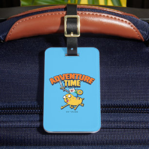 Étiquette À Bagage Temps d'aventure   Finn Riding Jake