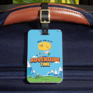 Étiquette À Bagage Temps d'aventure   Jake Flottant Avec Finn