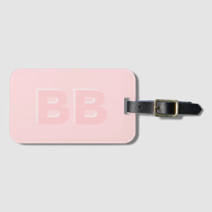 Étiquette À Bagage Tendance Fille Blush rose moderne Monogramme initi