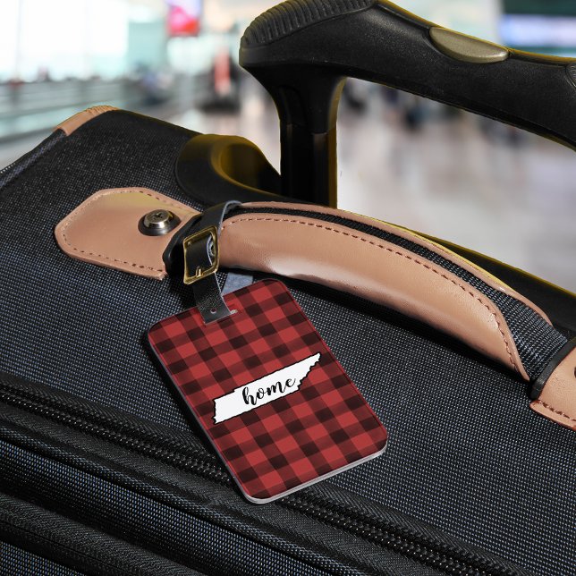 Étiquette À Bagage Tennessee | Buffle rouge et noir placé à domicile  (Créateur téléchargé)