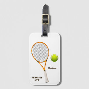 Étiquette À Bagage Tennis de nom et de texte personnalisés